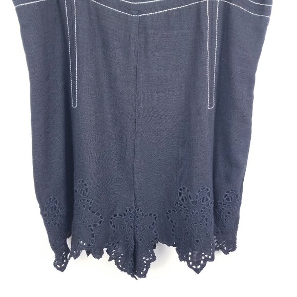 Zara Short Black Jumpsuit with Topstitch Lace Romper NWT, size Small - Picture 12 of 14